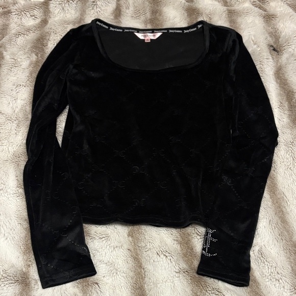 Juicy Couture Black Velvet Blouse - Picture 1 of 10